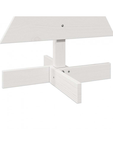Albero di Natale Decorativo Bianco 80 cm Legno Massello di Pino
