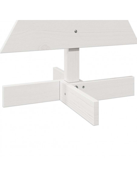 Albero di Natale Decorativo Bianco 80 cm Legno Massello di Pino