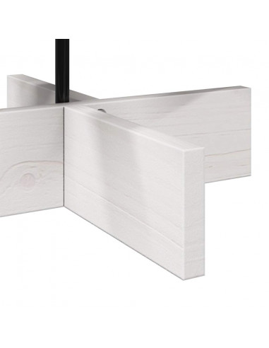 Albero di Natale Decorativo Bianco 80 cm Legno Massello di Pino