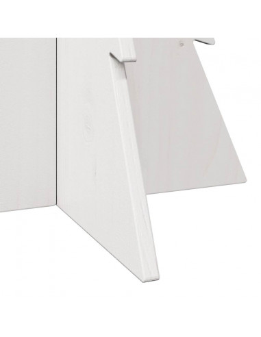 Albero di Natale Decorativo Bianco 80 cm Legno Massello di Pino