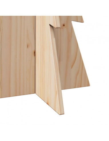 Albero di Natale Decorativo in Legno 112 cm Legno Massello Pino