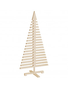 Albero di Natale Decorativo in Legno 120 cm Legno Massello Pino