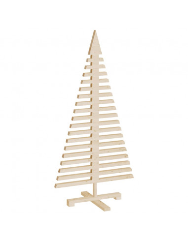 Albero di Natale Decorativo in Legno 120 cm Legno Massello Pino