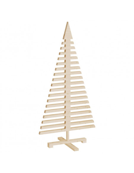 Albero di Natale Decorativo in Legno 120 cm Legno Massello Pino