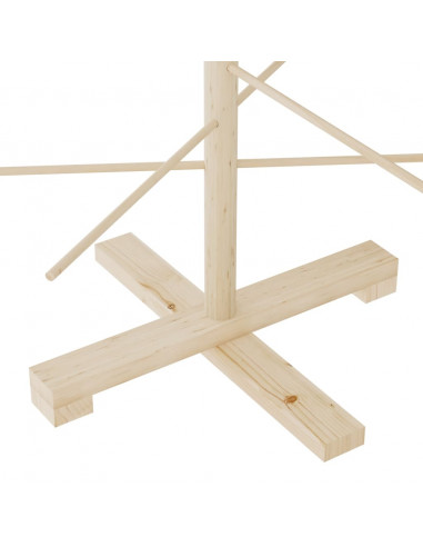 Albero di Natale Decorativo in Legno 125 cm Legno Massello Pino