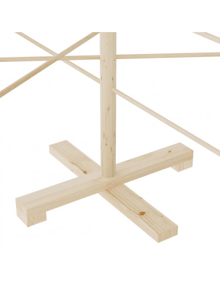 Albero di Natale Decorativo in Legno 150 cm Legno Massello Pino