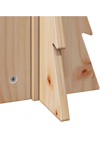 Albero di Natale Decorativo in Legno 49 cm Legno Massello Pino