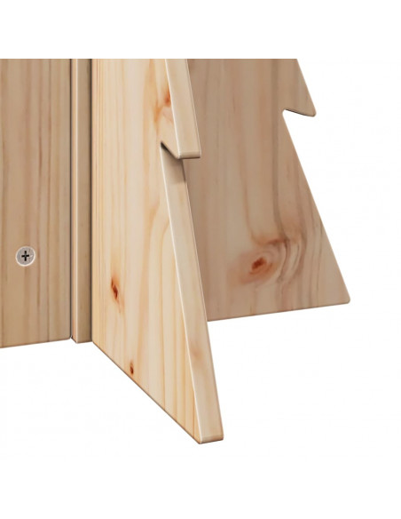 Albero di Natale Decorativo in Legno 69,5cm Legno Massello Pino
