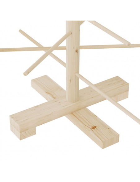 Albero di Natale Decorativo in Legno 75 cm Legno Massello Pino