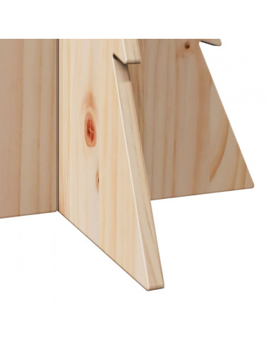 Albero di Natale Decorativo in Legno 80 cm Legno Massello Pino