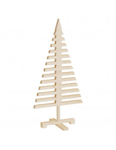 Albero di Natale Decorativo in Legno 90 cm Legno Massello Pino