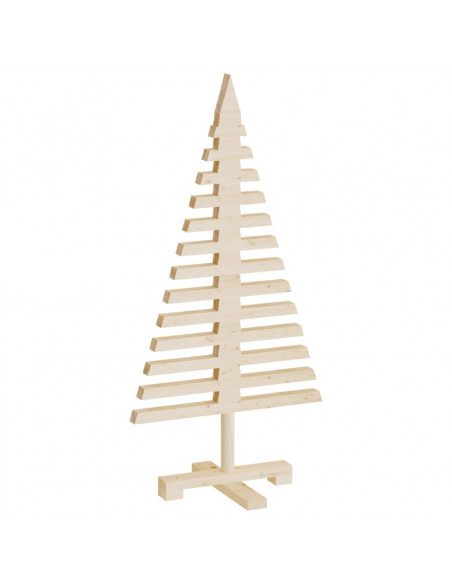 Albero di Natale Decorativo in Legno 90 cm Legno Massello Pino