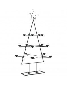 Albero di Natale Decorativo in Metallo Nero 105 cm