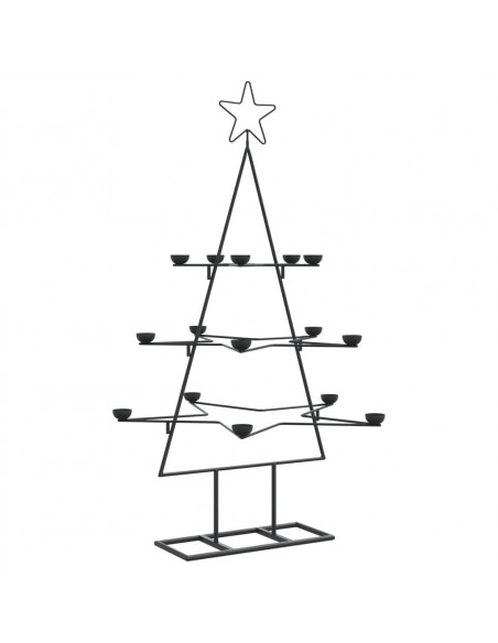 Albero di Natale Decorativo in Metallo Nero 105 cm