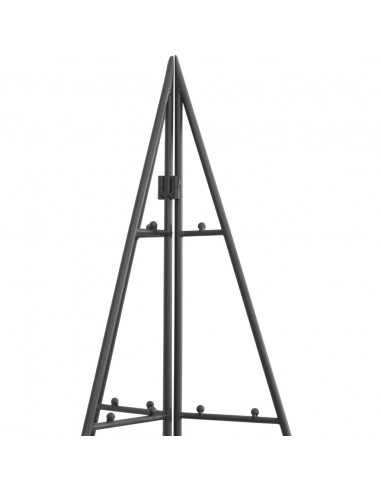 Albero di Natale Decorativo in Metallo Nero 140 cm
