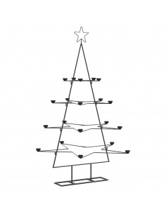 Albero di Natale Decorativo in Metallo Nero 140 cm