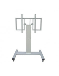 SUPPORTO MOBILE MOTORIZZATO ATLANTE X SCHERMO PIATTO 42''-90'' REG. IN H. RIBALT FINO A 90° TIPO TAVOLO, PORTATA 150 KG, ARGENT