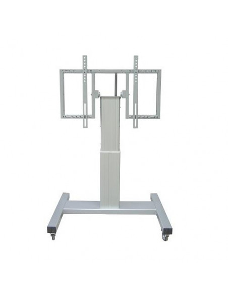 SUPPORTO MOBILE MOTORIZZATO ATLANTE X SCHERMO PIATTO 42''-90'' REG. IN H. RIBALT FINO A 90° TIPO TAVOLO, PORTATA 150 KG, ARGENT