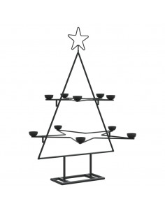 Albero di Natale Decorativo in Metallo Nero 75 cm