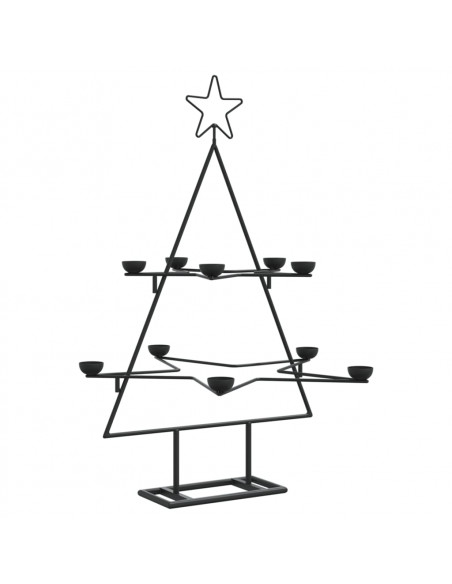 Albero di Natale Decorativo in Metallo Nero 75 cm