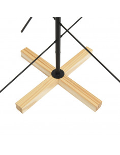 Albero di Natale in Metallo con Base in Legno Nero 120 cm
