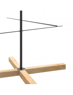 Albero di Natale in Metallo con Base in Legno Nero 210 cm