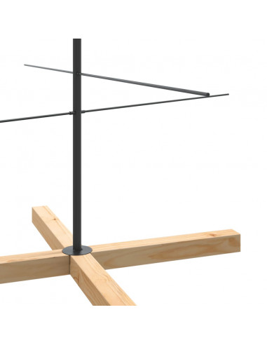 Albero di Natale in Metallo con Base in Legno Nero 210 cm