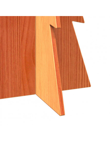 Albero di Natale Marrone Cera 112 cm in Legno Massello di Pino