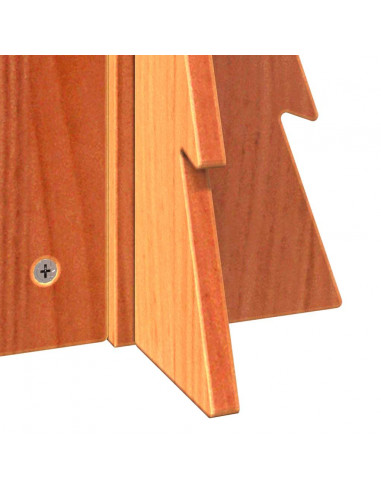Albero di Natale Marrone Cera 49 cm in Legno Massello di Pino