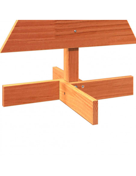 Albero di Natale Marrone Cera 80 cm in Legno Massello di Pino