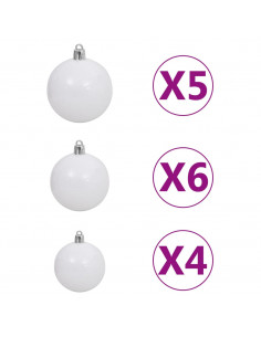 Albero di Natale Preilluminato con Palline 180 cm 620 Rami