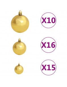 Albero di Natale Preilluminato con Palline 240 cm Verde