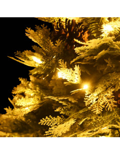 Albero di Natale Preilluminato con Pigne Verde 120 cm PVC e PE