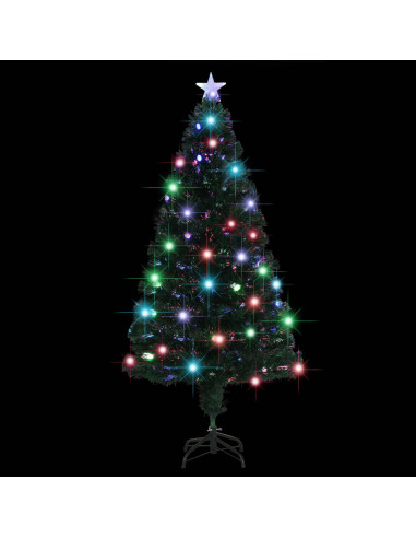 Albero di Natale Preilluminato con Supporto 150 cm Fibra Ottica