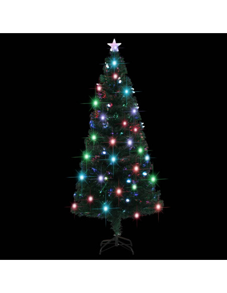 Albero di Natale Preilluminato con Supporto e LED 180 cm Fibra Ottica
