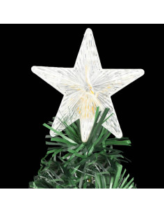 Albero di Natale Preilluminato con Supporto e LED 210 cm Fibra Ottica