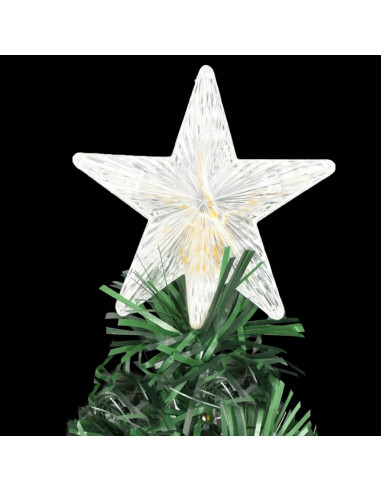 Albero di Natale Preilluminato con Supporto e LED 210 cm Fibra Ottica