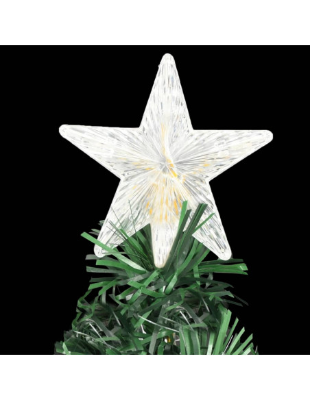 Albero di Natale Preilluminato con Supporto e LED 210 cm Fibra Ottica