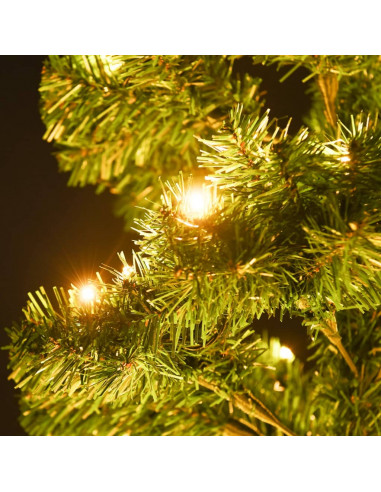 Albero di Natale Preilluminato con Vaso Verde 120 cm in PVC