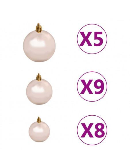 Albero di Natale Preilluminato Palline Bianco 180 cm 564 Rami