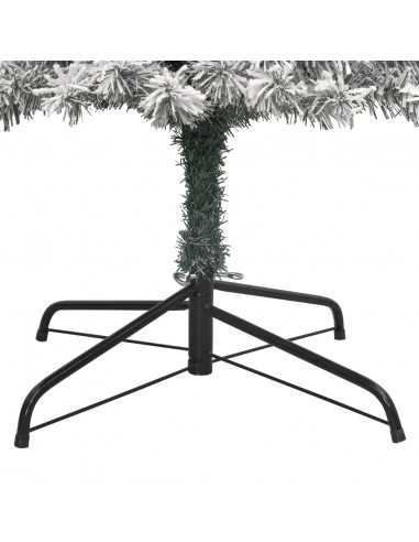 Albero di Natale Sottile con Base e Neve Floccata 270 cm PVC