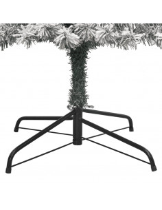 Albero di Natale Sottile con Base e Neve Floccata 300 cm PVC