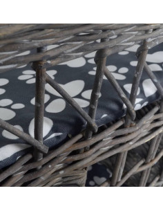 Albero Gatti in Salice Casetta/Cuccia/Tiragraffi con Cuscino Quadrato