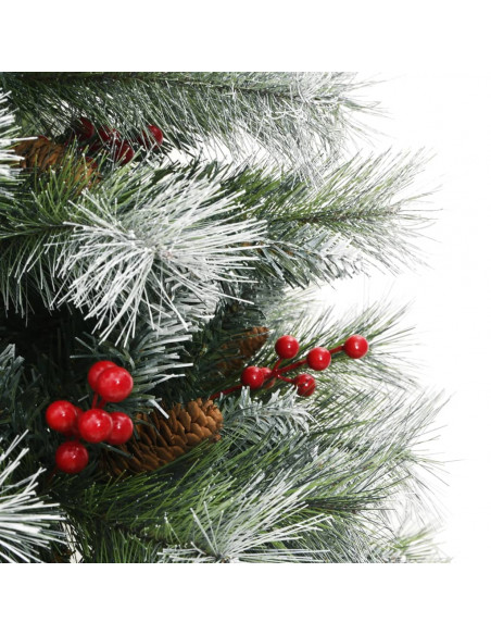 Albero Natale Artificiale Incernierato con Pigne e Bacche 120cm