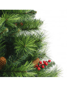 Albero Natale Artificiale Incernierato con Pigne e Bacche 150cm
