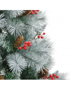 Albero Natale Artificiale Incernierato con Pigne e Bacche 240cm