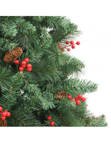 Albero Natale Artificiale Incernierato con Pigne e Bacche 240cm