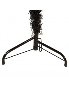 Albero Natale Artificiale Sottile a Metà e Supporto Nero 180 cm