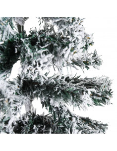 Albero Natale Artificiale Sottile a Metà Neve Fioccata 150 cm