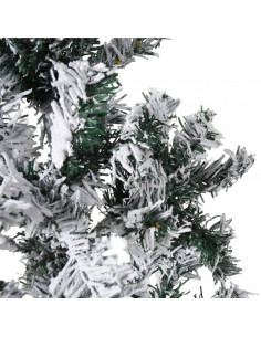 Albero Natale Artificiale Sottile a Metà Neve Fioccata 210 cm
